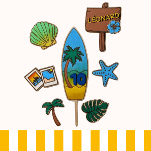 Cake Topper - Tropical blue