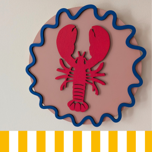 Tableau en bois homard rouge