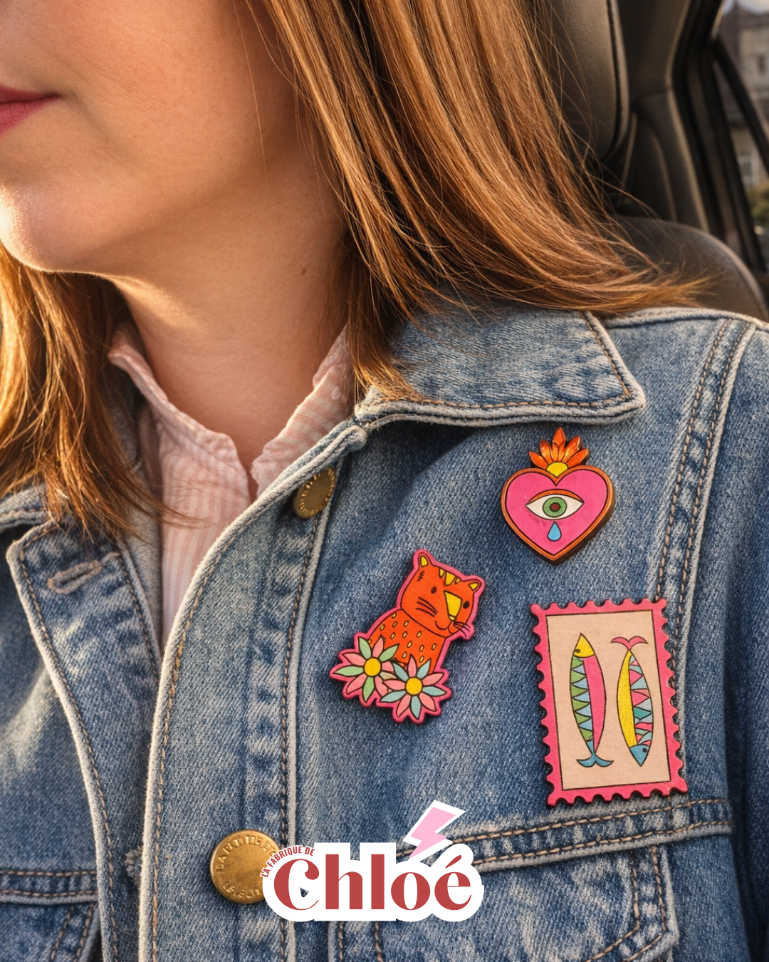 Créoles interchangeables couronne artisanales en vert, rose, or et or rose